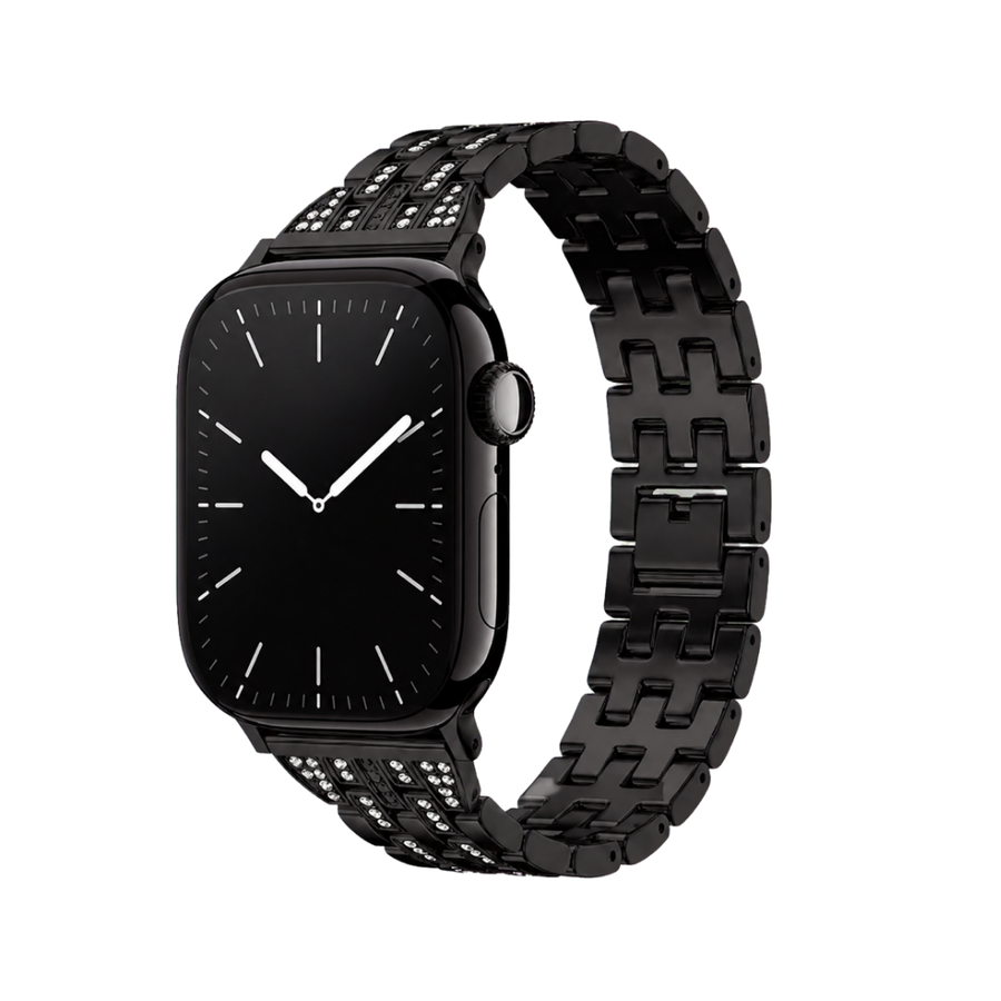 Gilded Rhinestone Chain Band — Black