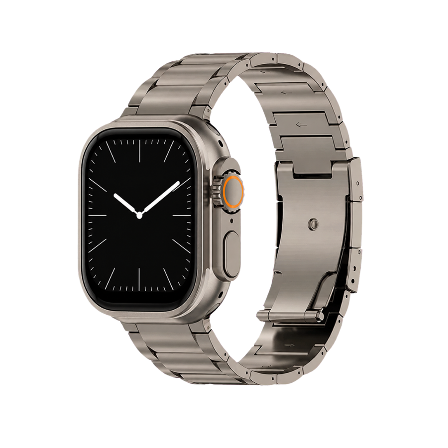Chain-Link Titanium Band — Triple-Strand Titanium Band w/ Safety Clasp - Titanium