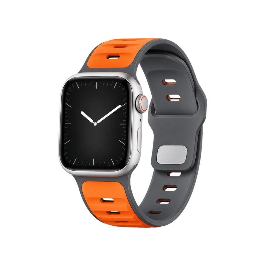 Coastal Silicone Band — Rock Grey Orange