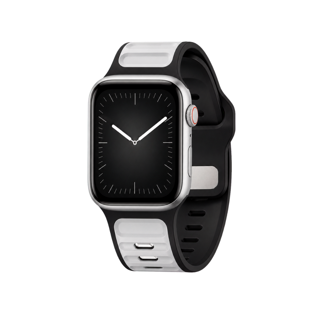 Coastal Silicone Band — Black Light Grey