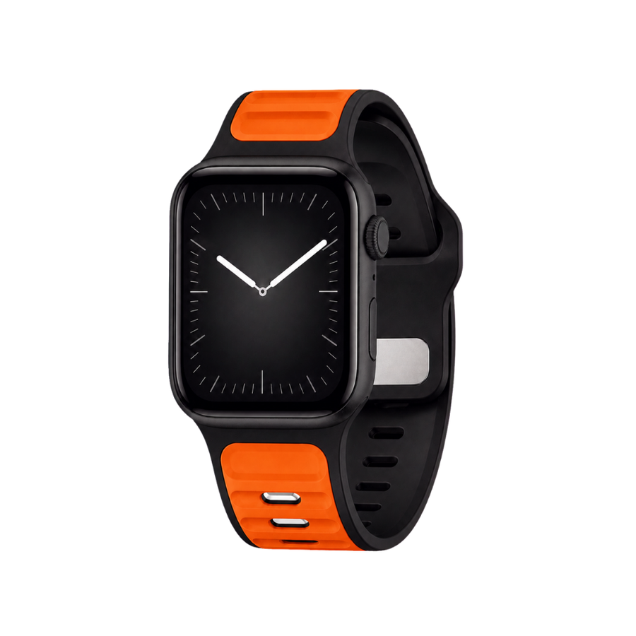 Coastal Silicone Band — Black Orange