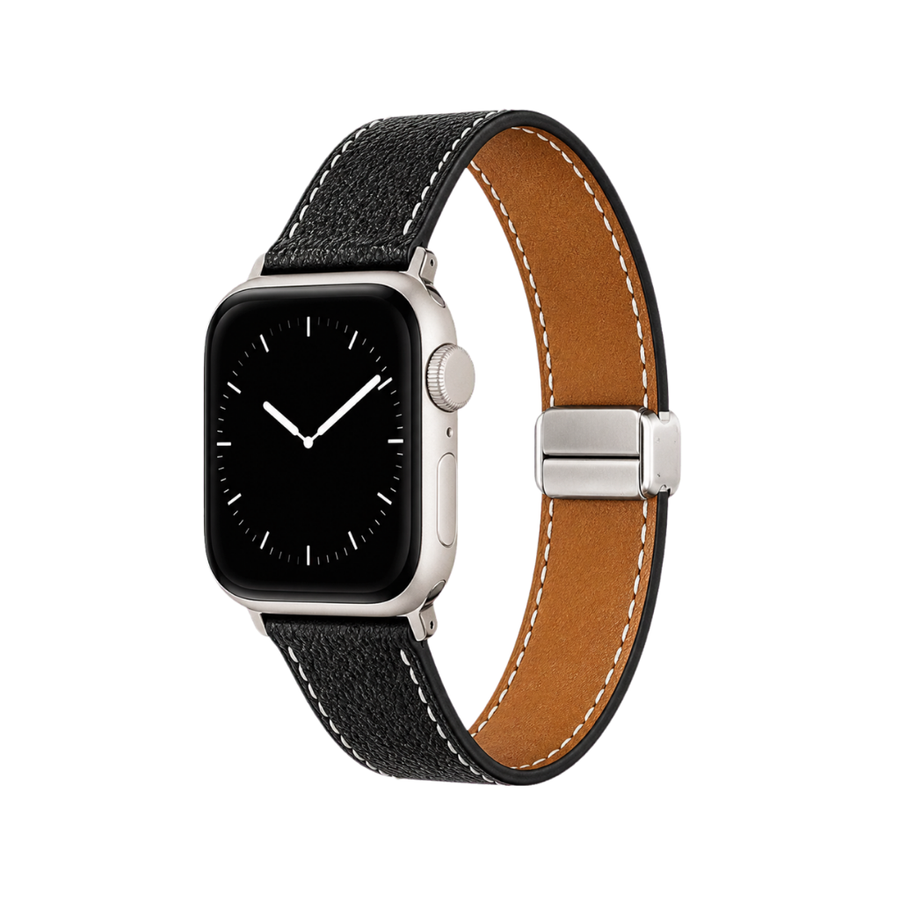Classic Magnetic Leather Band — Genuine Leather Magnetic - Athens Black