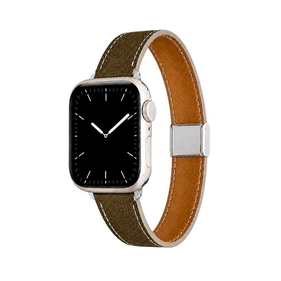 Classic Magnetic Leather Band — Genuine Leather Magnetic - Toffee Brown