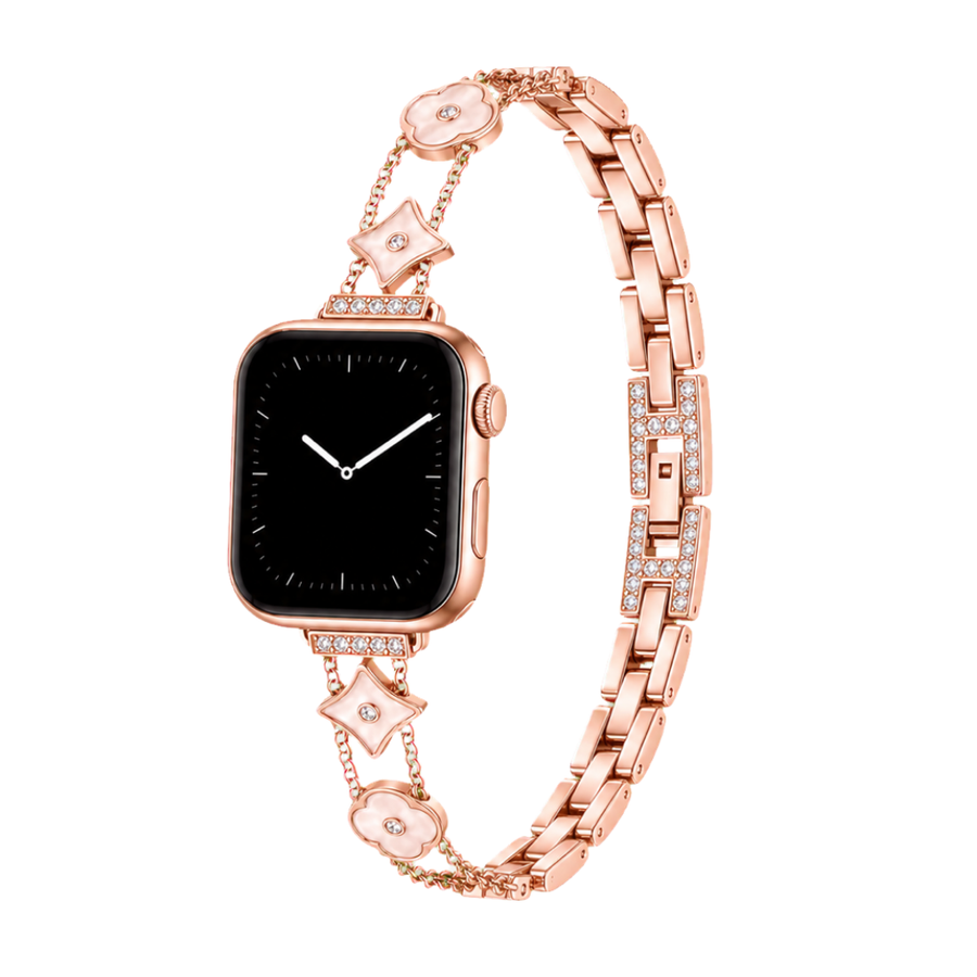 Baroque Rhinestone Chain Band — Vintage Monogram Chanel-Style Rose Gold
