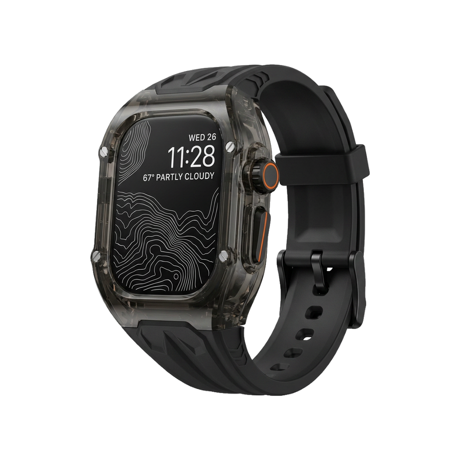 Glacier Haute Ultra Case-Band — Clear Black Case + Black Band + Pin Buckle