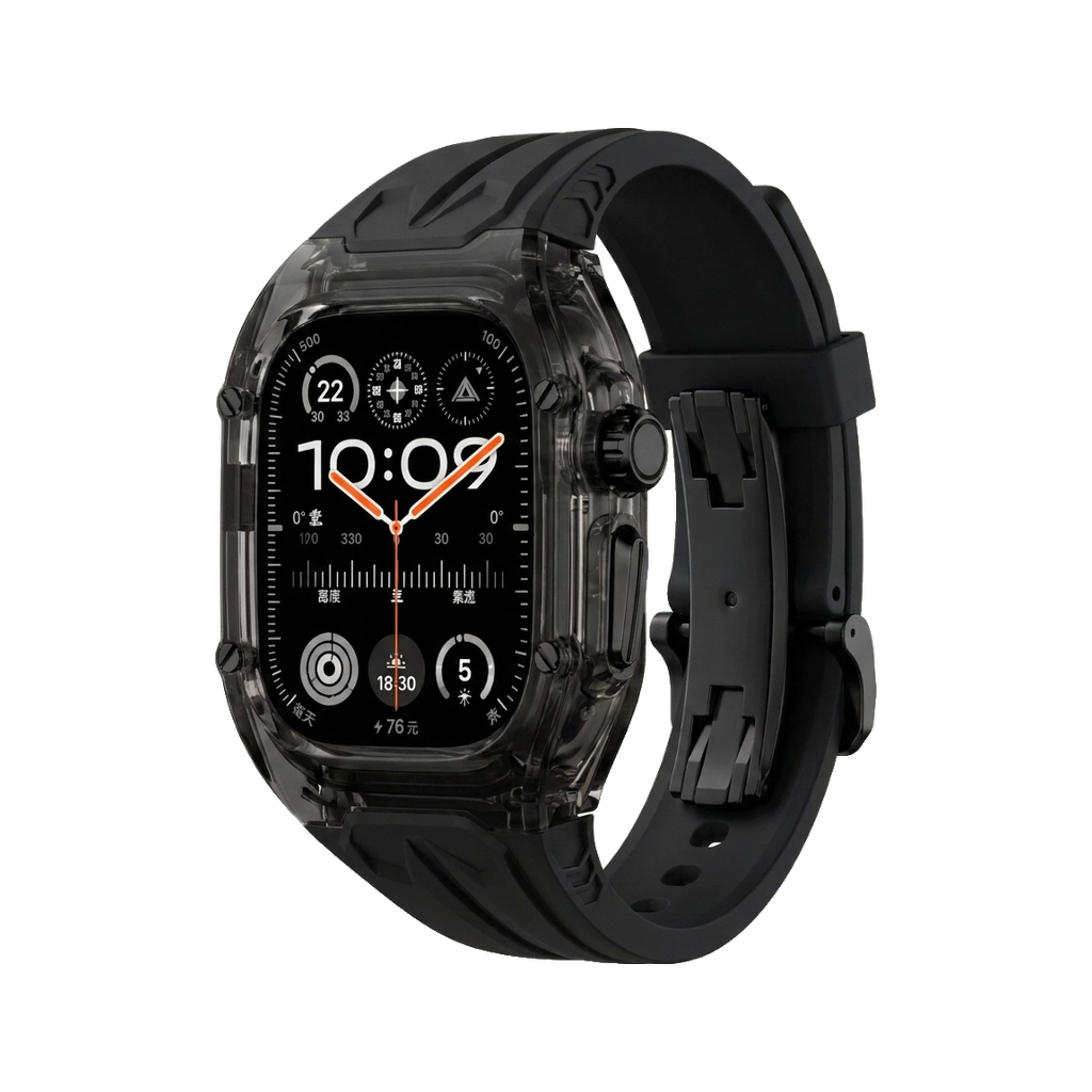 Glacier Haute Ultra Case-Band — Clear Black Case + Black Band + Butterfly Buckle