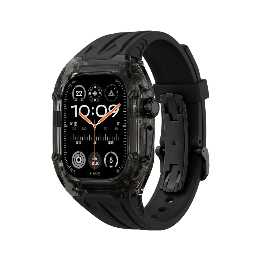 Glacier Haute Ultra Case-Band — Clear Black Case + Black Band + Butterfly Buckle